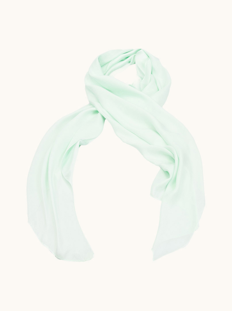 Szal jedwabny miętowy gładki 50 cm x 160 cm zdjęcie 4