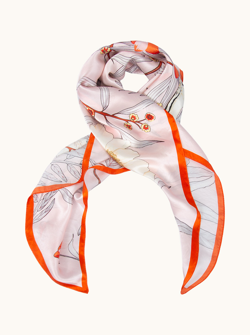 Jedwabna apaszka  Kwiatowy powiew 85cm x 85cm zdjęcie 4