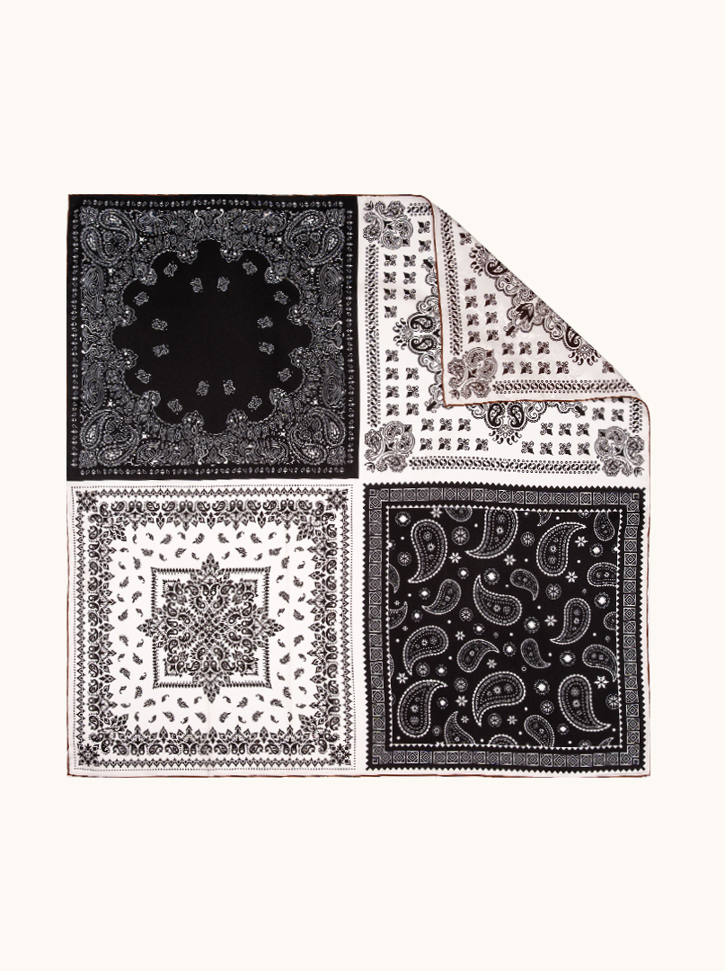 Duża apaszka jedwabna dwustronna ze wzorem paisley 90cm x 90 cm zdjęcie 3