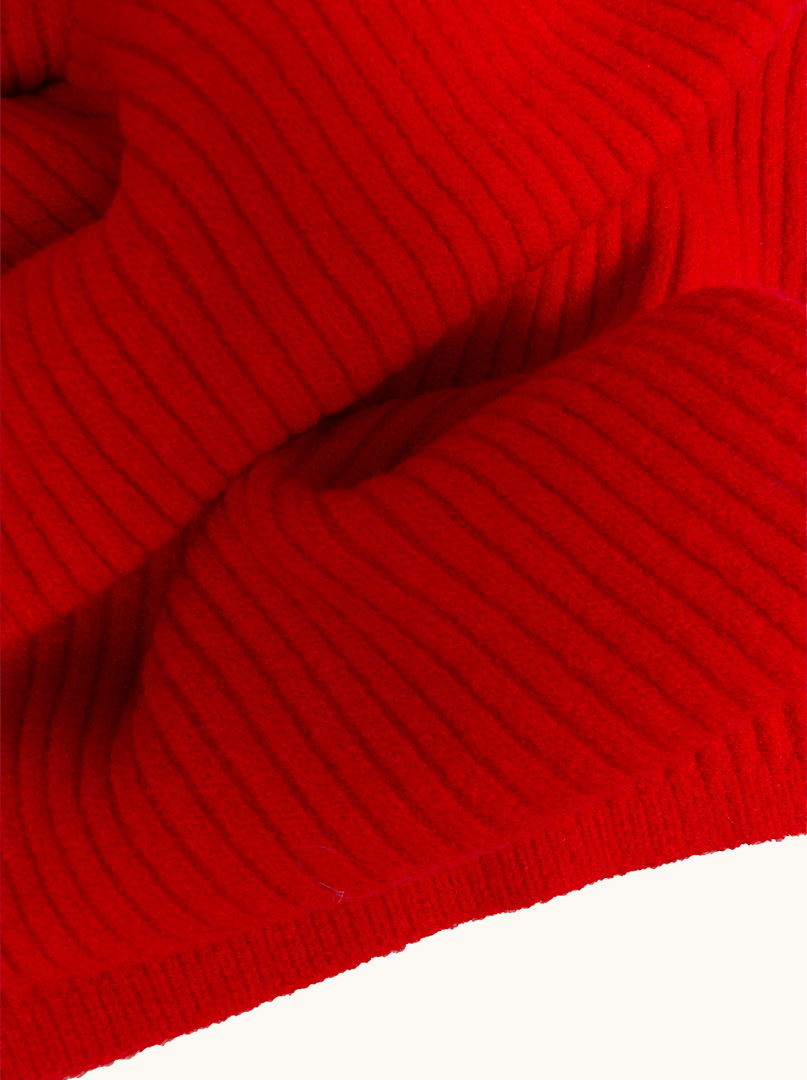 Szal czerwony w prążki 35 cm x 200 cm zdjęcie 4