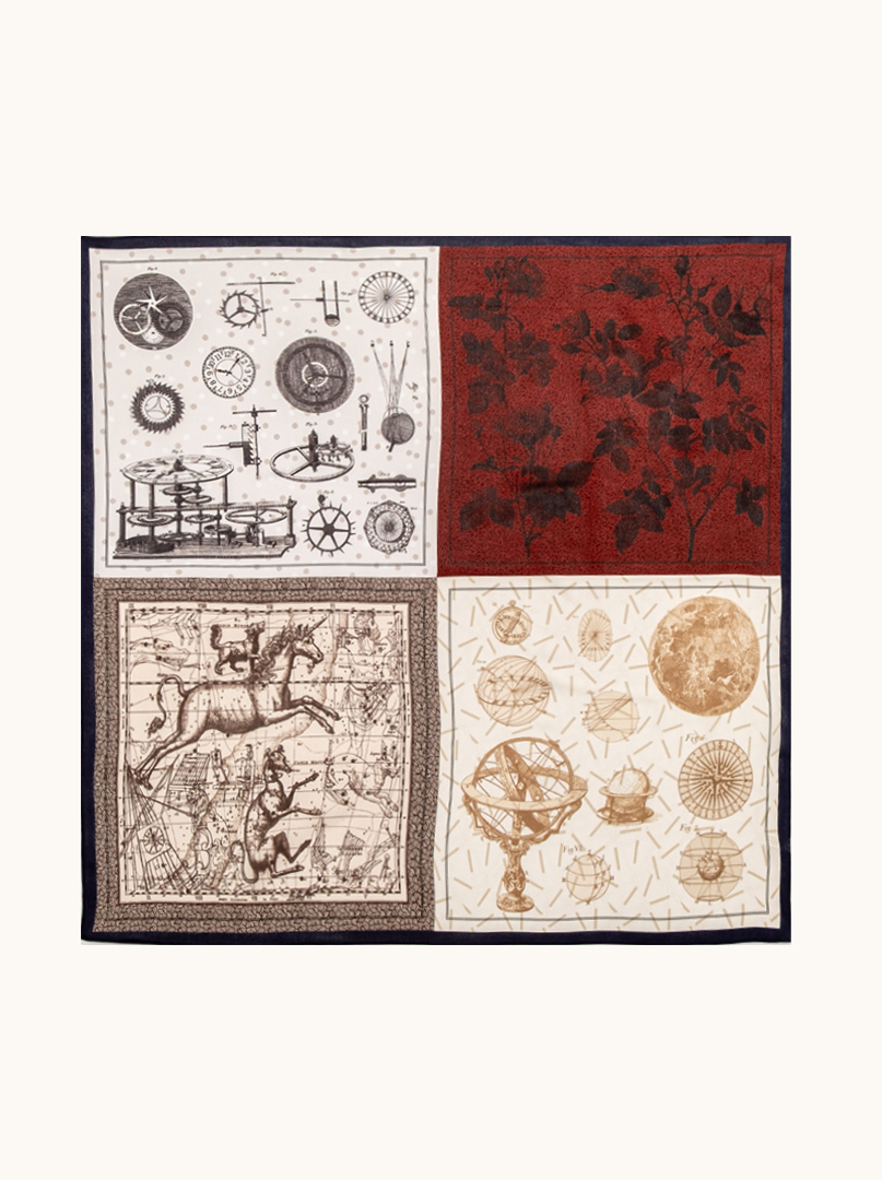 Apaszka jedwabna bordowa Tajemniczy Atlas 65x65 cm zdjęcie 2