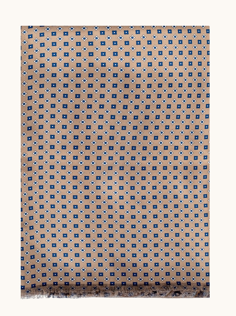 Ekskluzywny męski szal beżowy w paisleye  25 cm x 160 cm zdjęcie 4