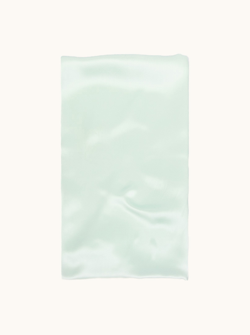 Szal jedwabny miętowy gładki 50 cm x 160 cm zdjęcie 3