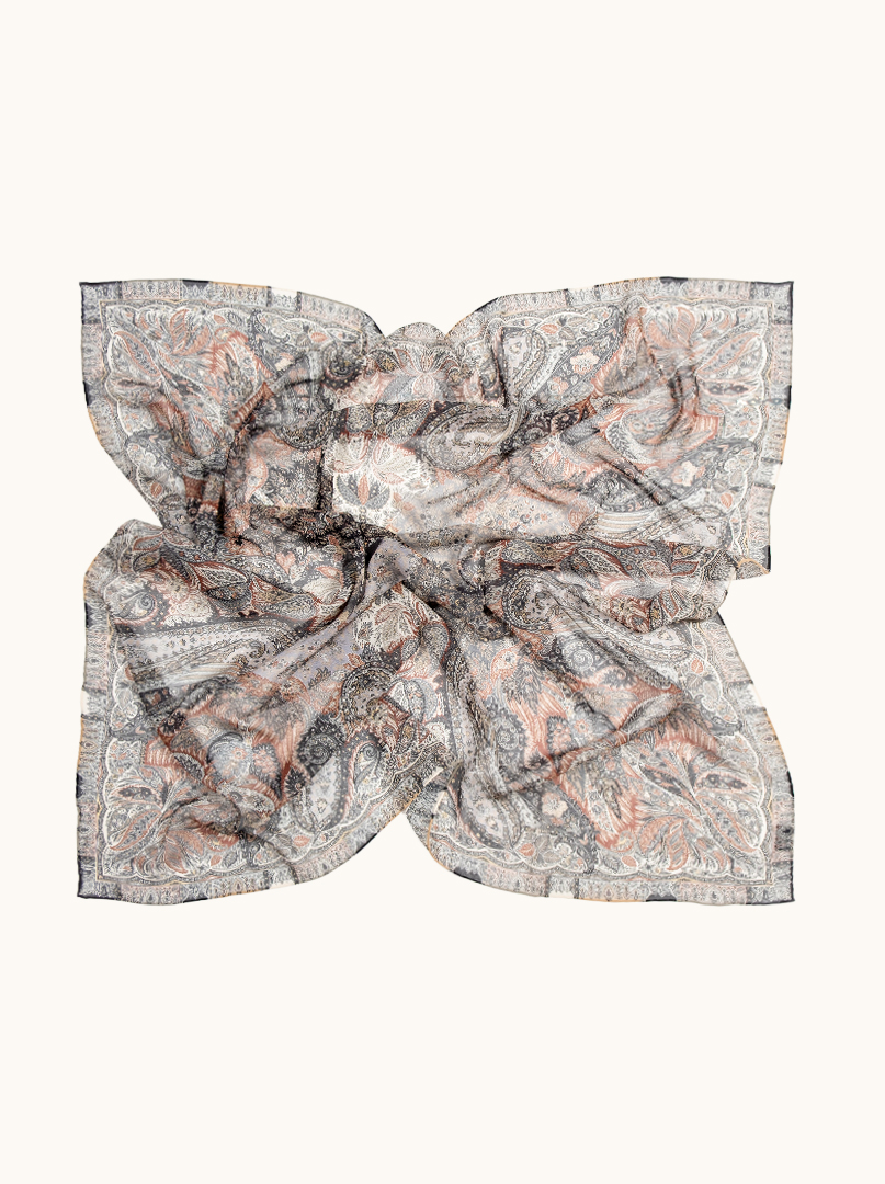 Duża chusta 100%  jedwab  klasyka orientu  105 cm x110 cm  zdjęcie 3