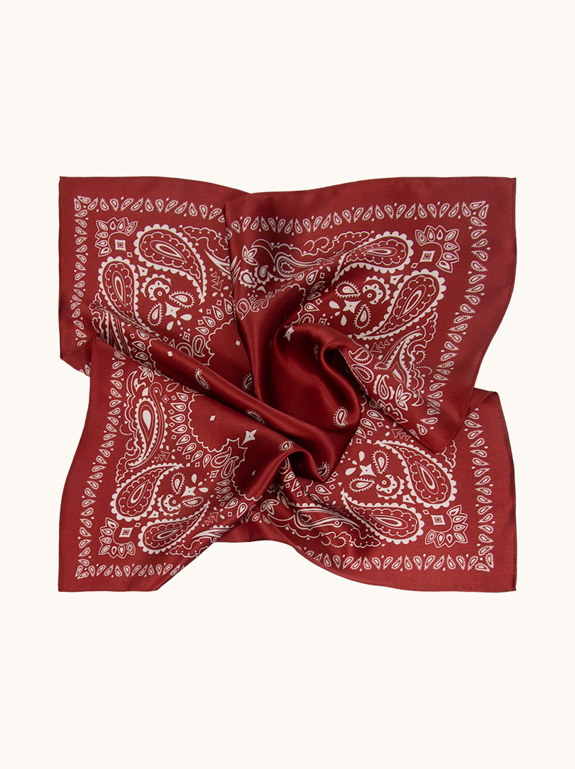 Mała apaszka  jedwabna gawroszka  Rubinowy Kod 53 cm x 53 cm  zdjęcie 4