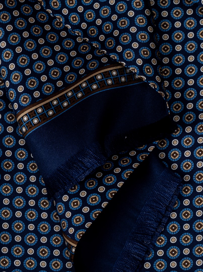 Ekskluzywny szal męski w geometryczne wzory 25 cm x 160 cm zdjęcie 3