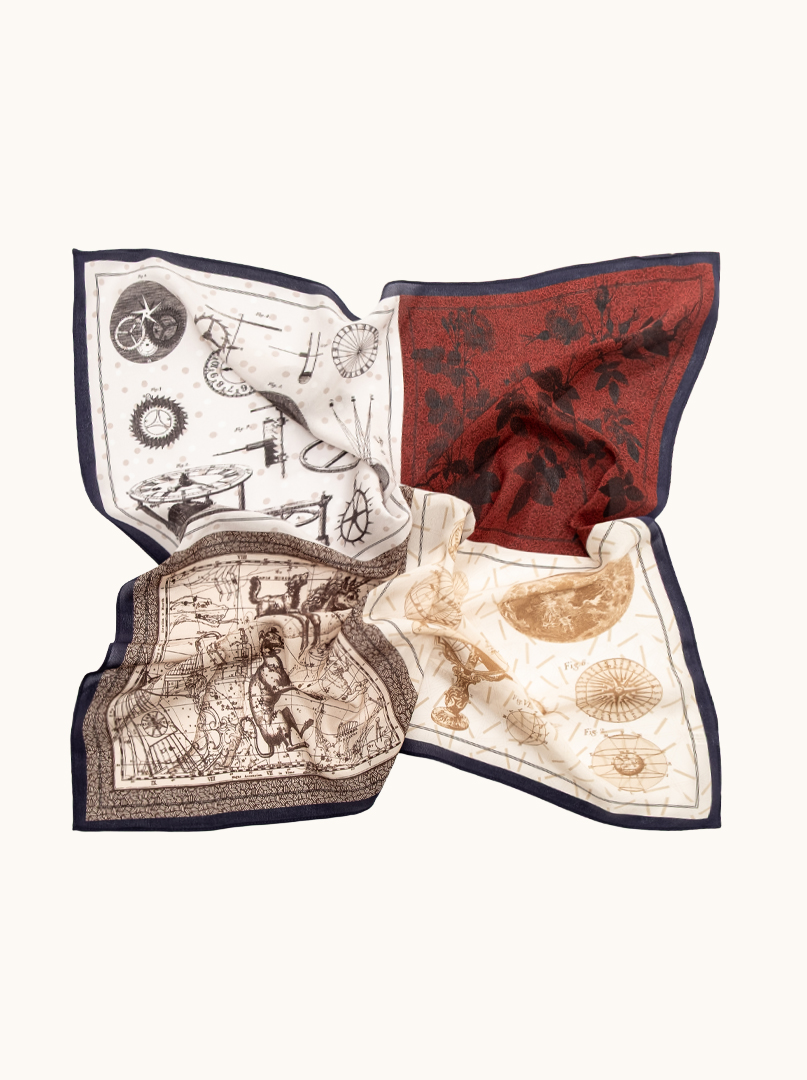 Apaszka jedwabna bordowa Tajemniczy Atlas 65x65 cm zdjęcie 3