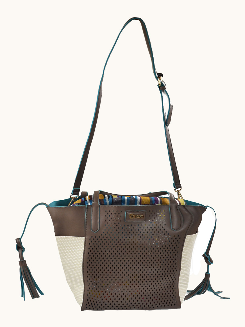 Torba brązowa Typu Shopper z Frędzlami - Allora zdjęcie 1