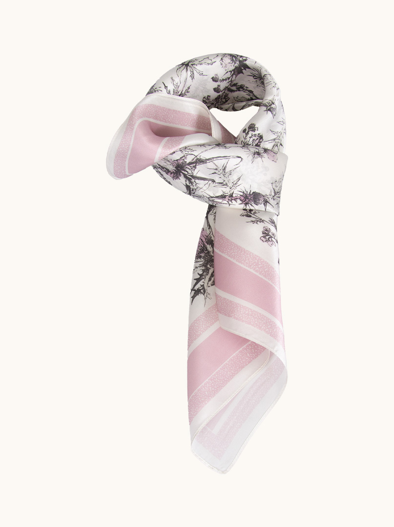 Apaszka z jedwabiu w pudrowych tonach  65cm x 65cm zdjęcie 1