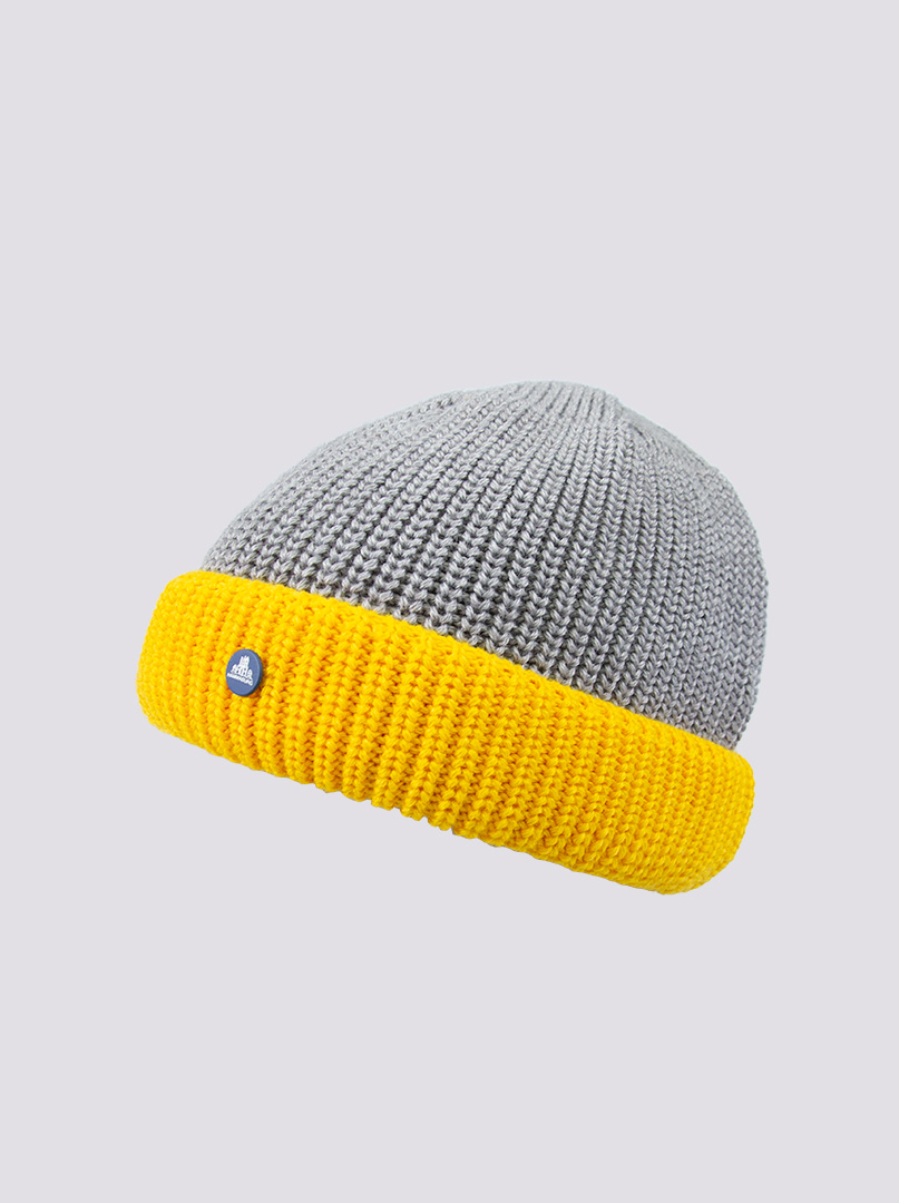 Ciepła szaro-żółta czapka dokerka Hammaburg zdjęcie 2