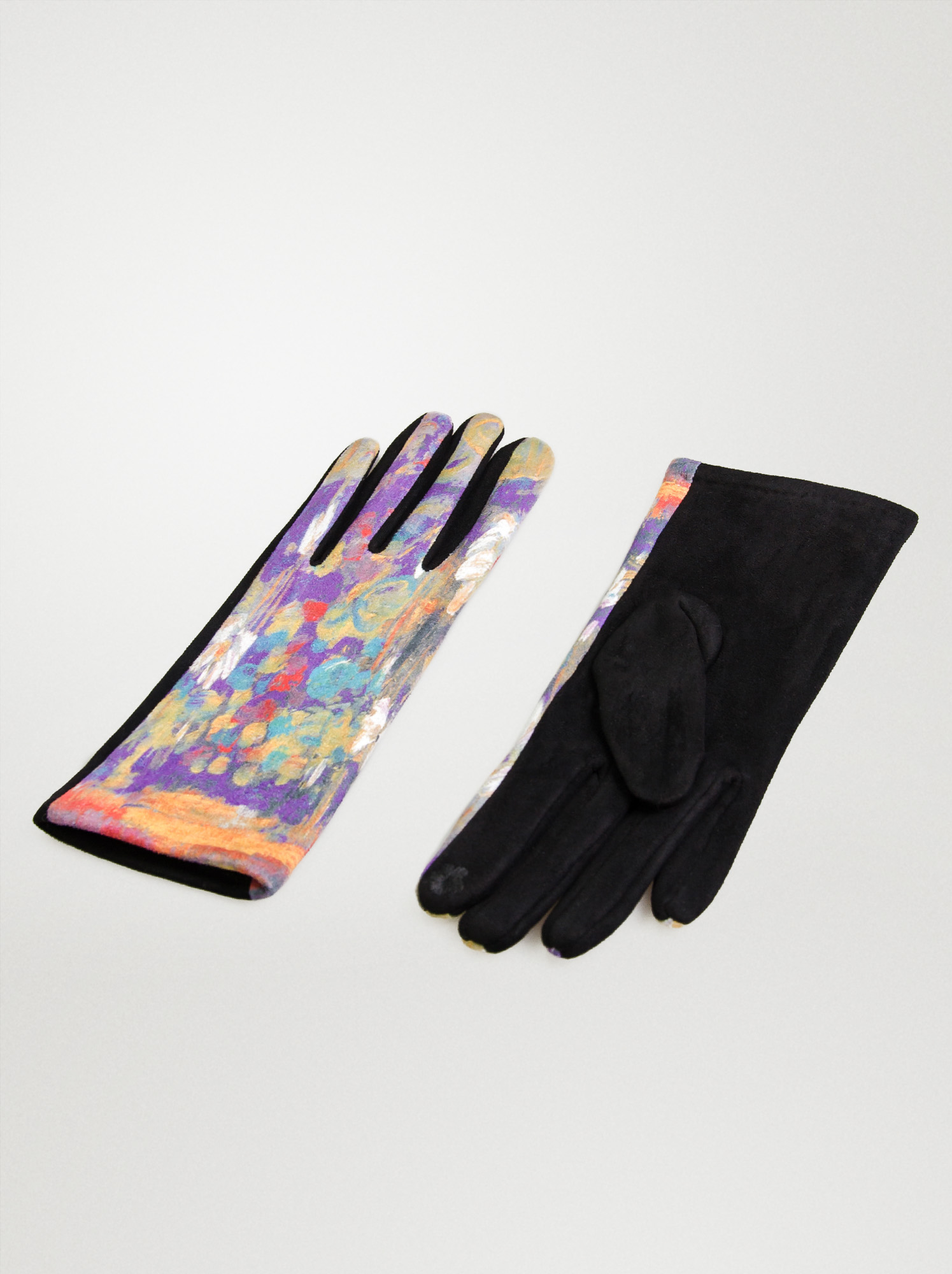 Rękawiczki z printem malarskim (21RE001) - Allora zdjęcie 2