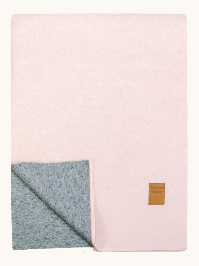 Dwustronny ciepły szal różowy 200 cm x 37 cm zdjęcie 3