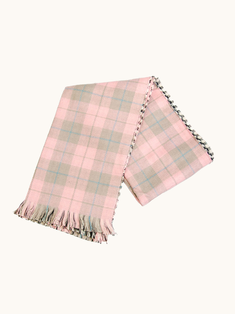 Szal ciepły w kratę dwustronny 55 cm x 200 cm zdjęcie 4