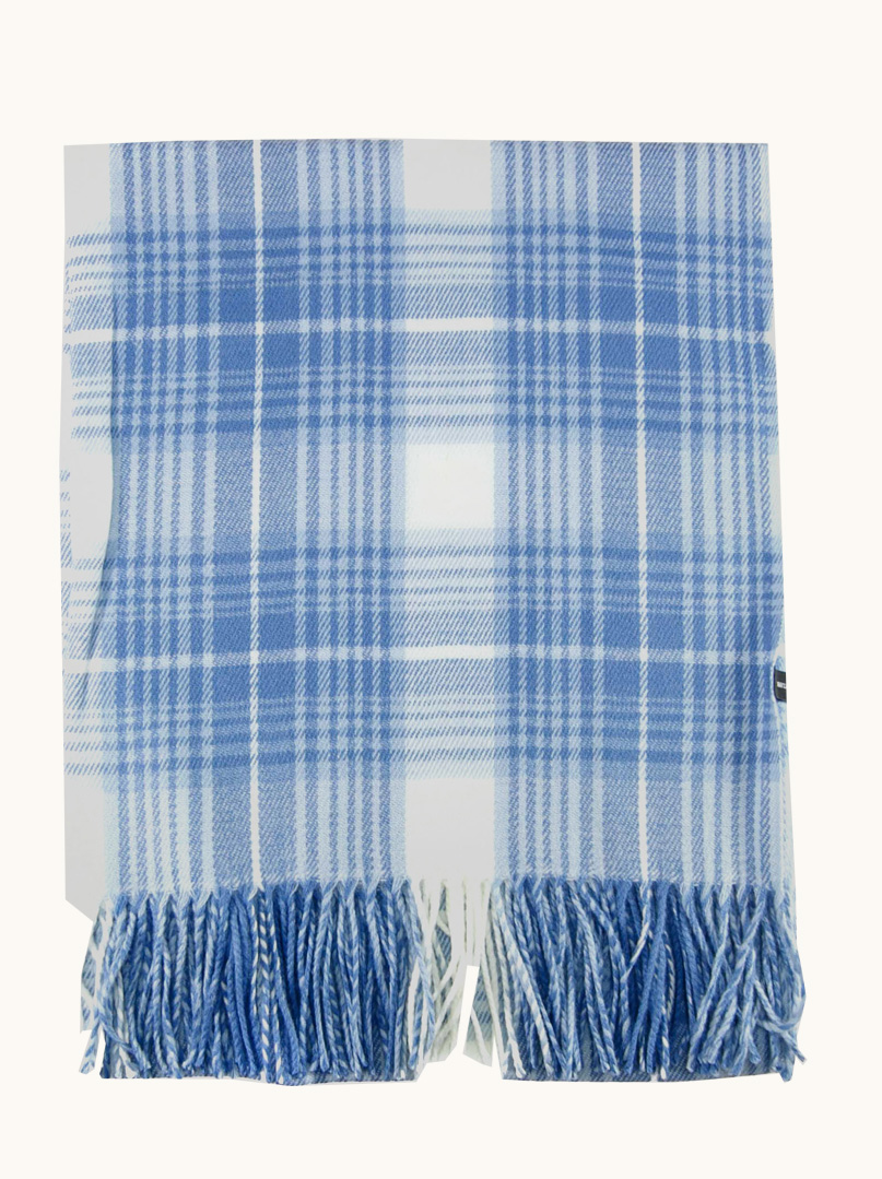 Ciepły szal w kratę  180 cm x 80 cm zdjęcie 2