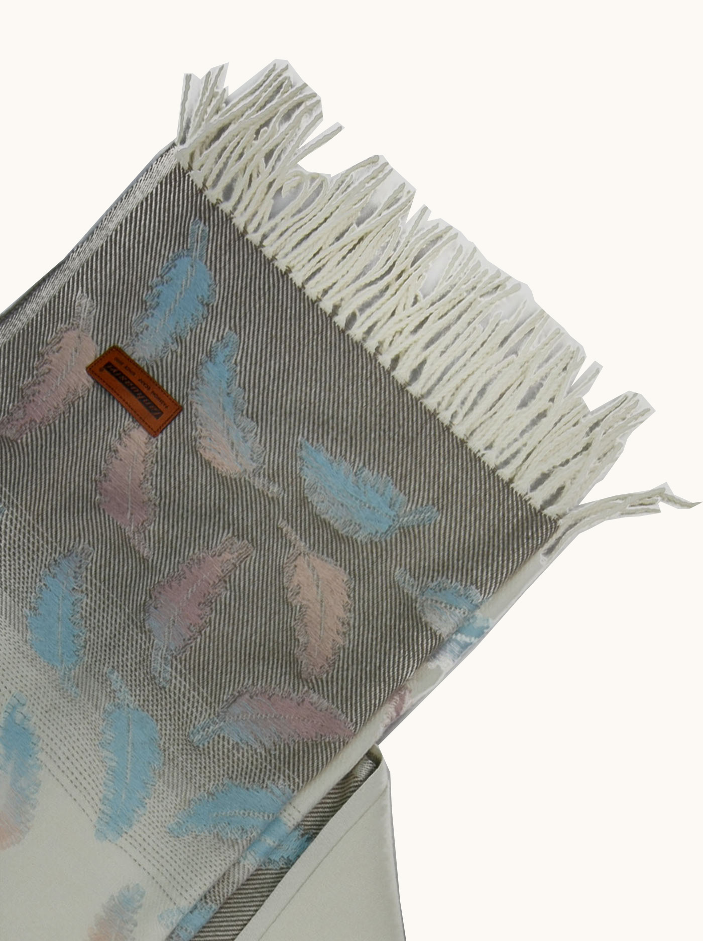 Ciepły szal w piórka 68cm x 195cm zdjęcie 4