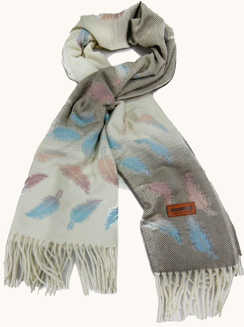 Ciepły szal w piórka 68cm x 195cm zdjęcie 2