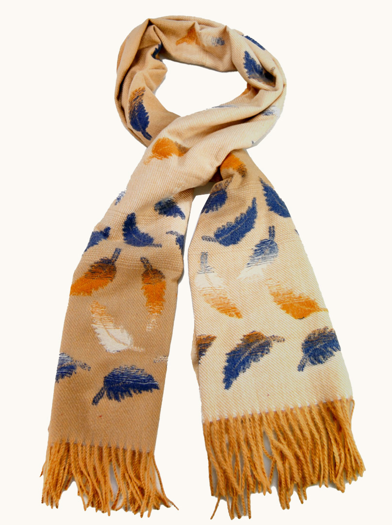 Ciepły szal w piórka 68cm x 195cm zdjęcie 1