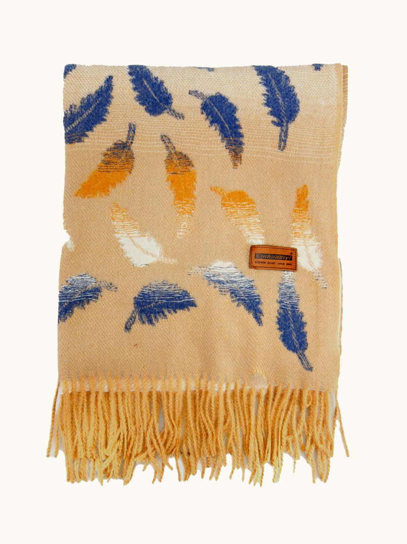 Ciepły szal w piórka 68cm x 195cm zdjęcie 2