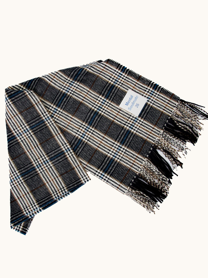 Ciepły szal  w pepitkę 75 cm x 220 cm zdjęcie 3