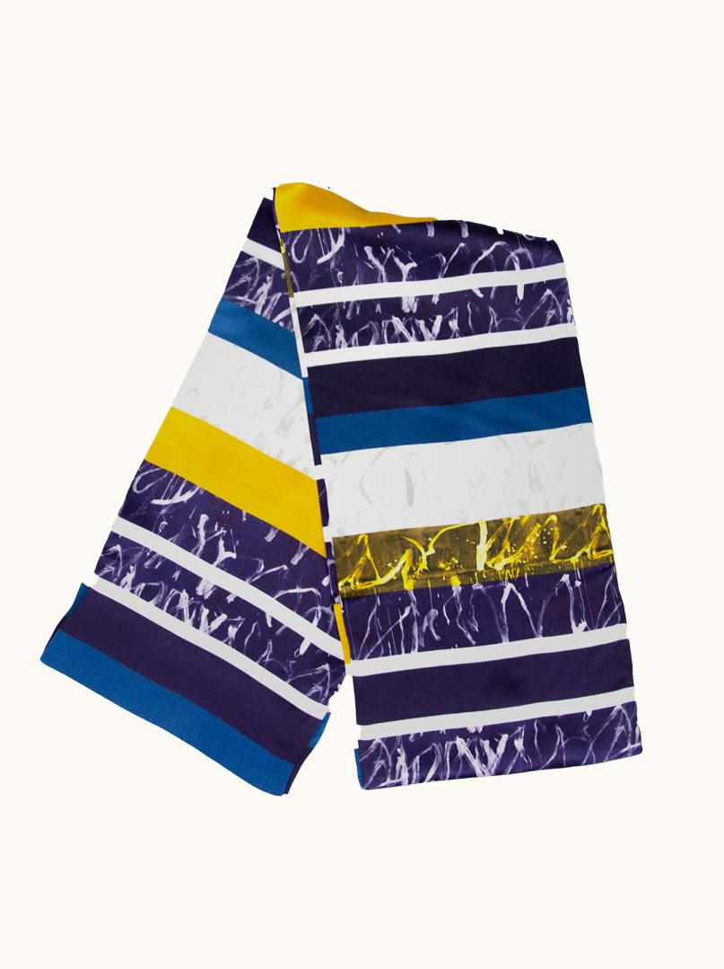 Szal z podwójnego jedwabiu we wzory 15 cm x 150 cm zdjęcie 2