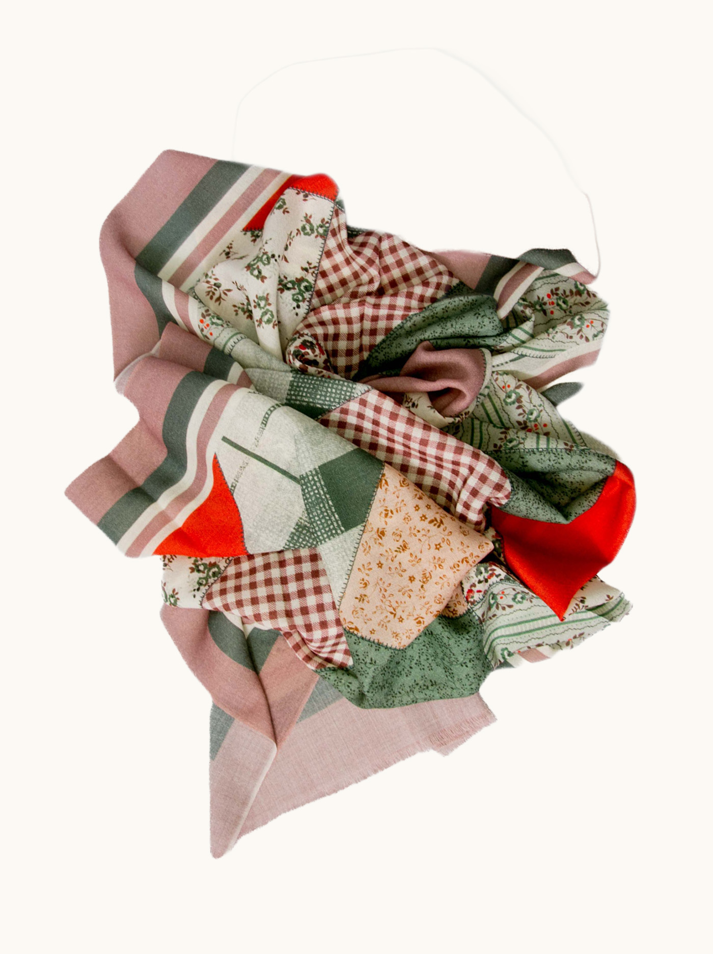 Lekki szal z wełny we wzory geometryczne 70cm x 195cm zdjęcie 4