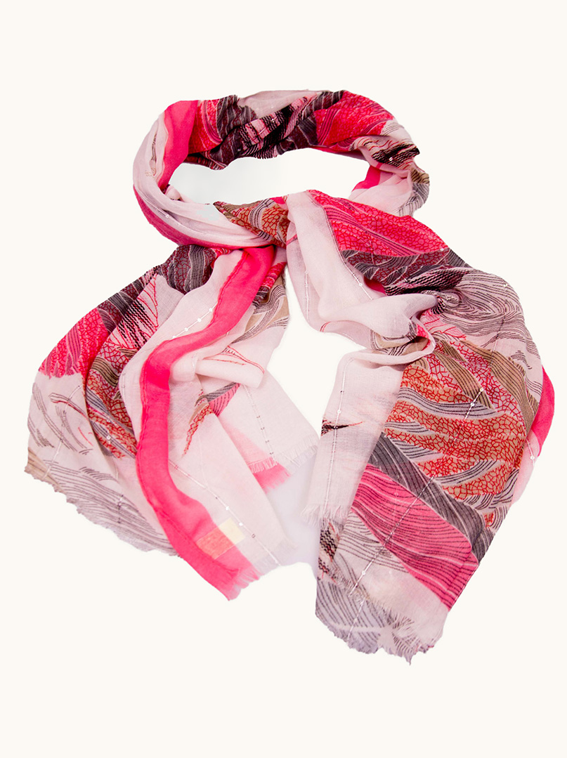 Szal z cekinami w pióra z wiskozą 90cm x 180cm zdjęcie 1