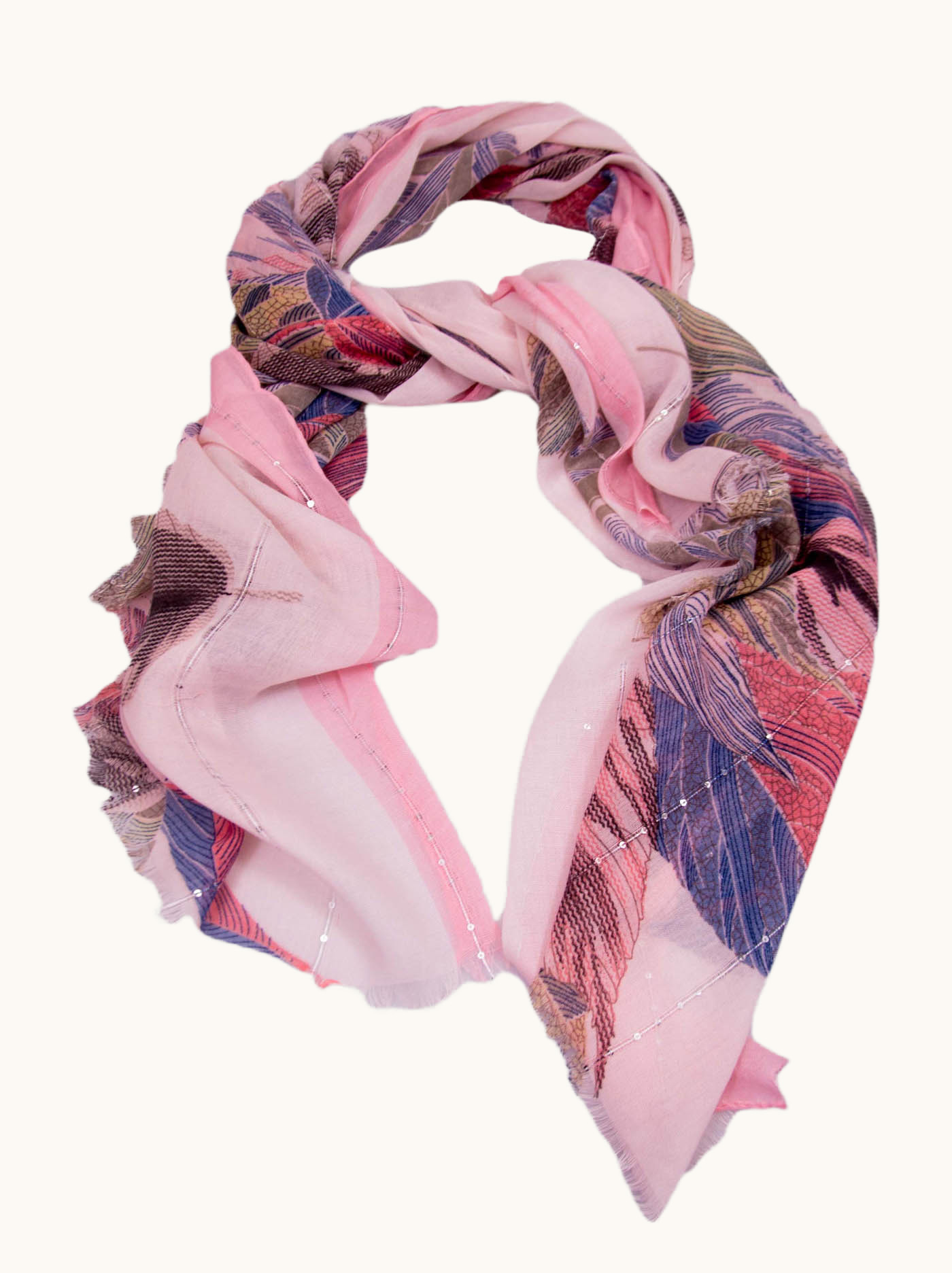 Lekki szal w pióra z wiskozą 90cm x 180cm zdjęcie 1