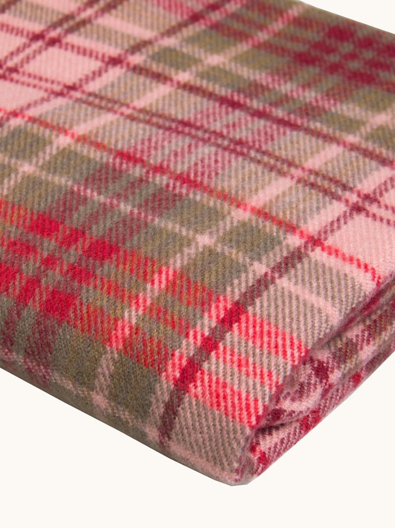 Szal ciepły w kratę czerwony 70 cm x 200 cm - Allora zdjęcie 2