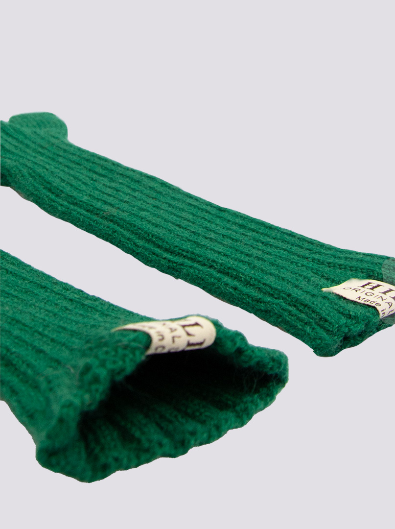 Długie rękawiczki grube dzianinowe zielone zdjęcie 4