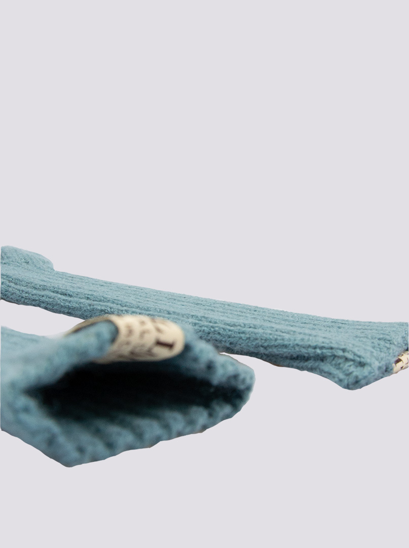Długie rękawiczki grube dzianinowe kolor morski niebieski zdjęcie 4