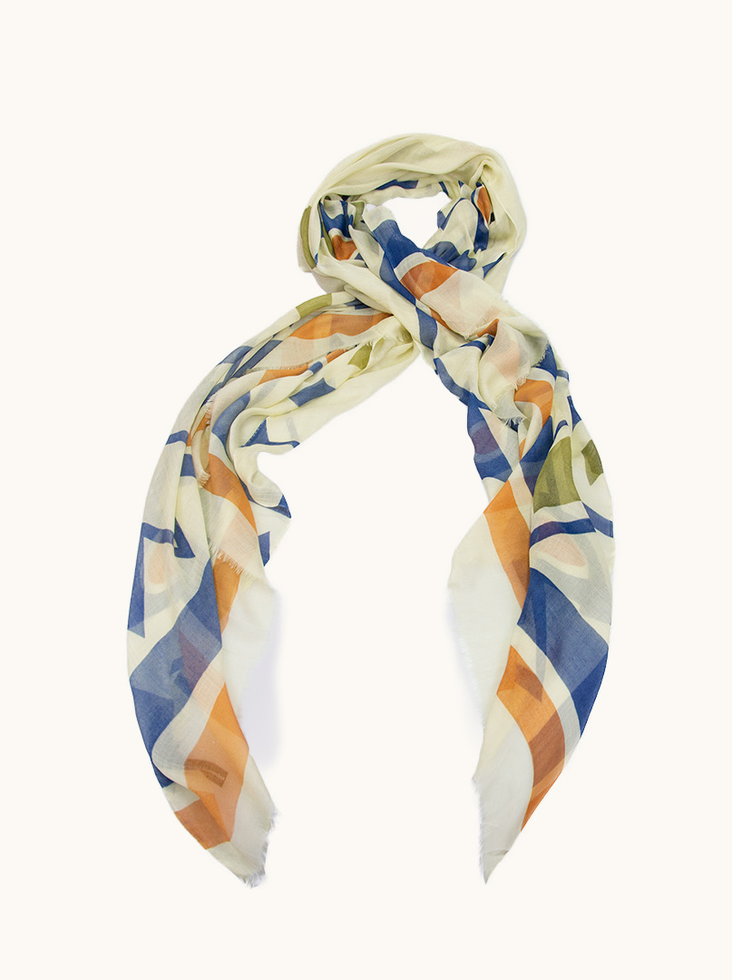 Szal lekki w geometryczne wzory 110 cm x 195 cm zdjęcie 1