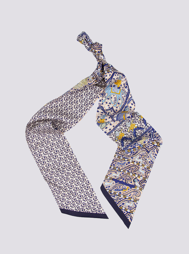 Jedwabny szal krawatka w ciekawe wzory zdjęcie 3