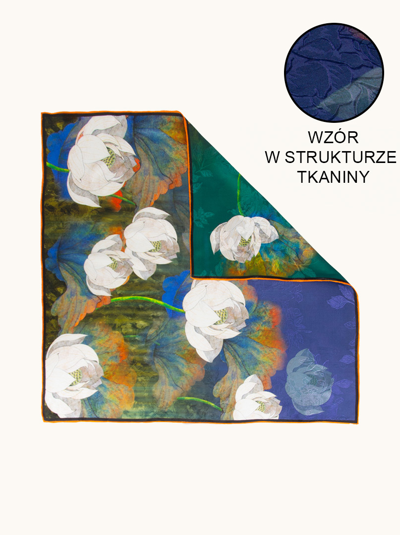 Apaszka jedwabna fakturowany wzór Zmysłowy dotyk 65cm x65cm zdjęcie 1