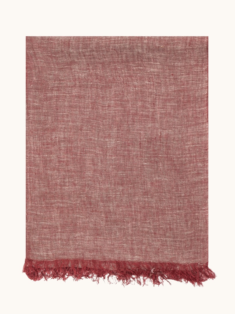 Szal lniany w kolorze zgaszonego różu  70cm x 180cm zdjęcie 2