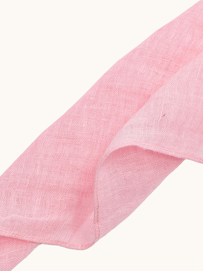 Lekka chusta lniana różowa 57cm x72cm zdjęcie 4