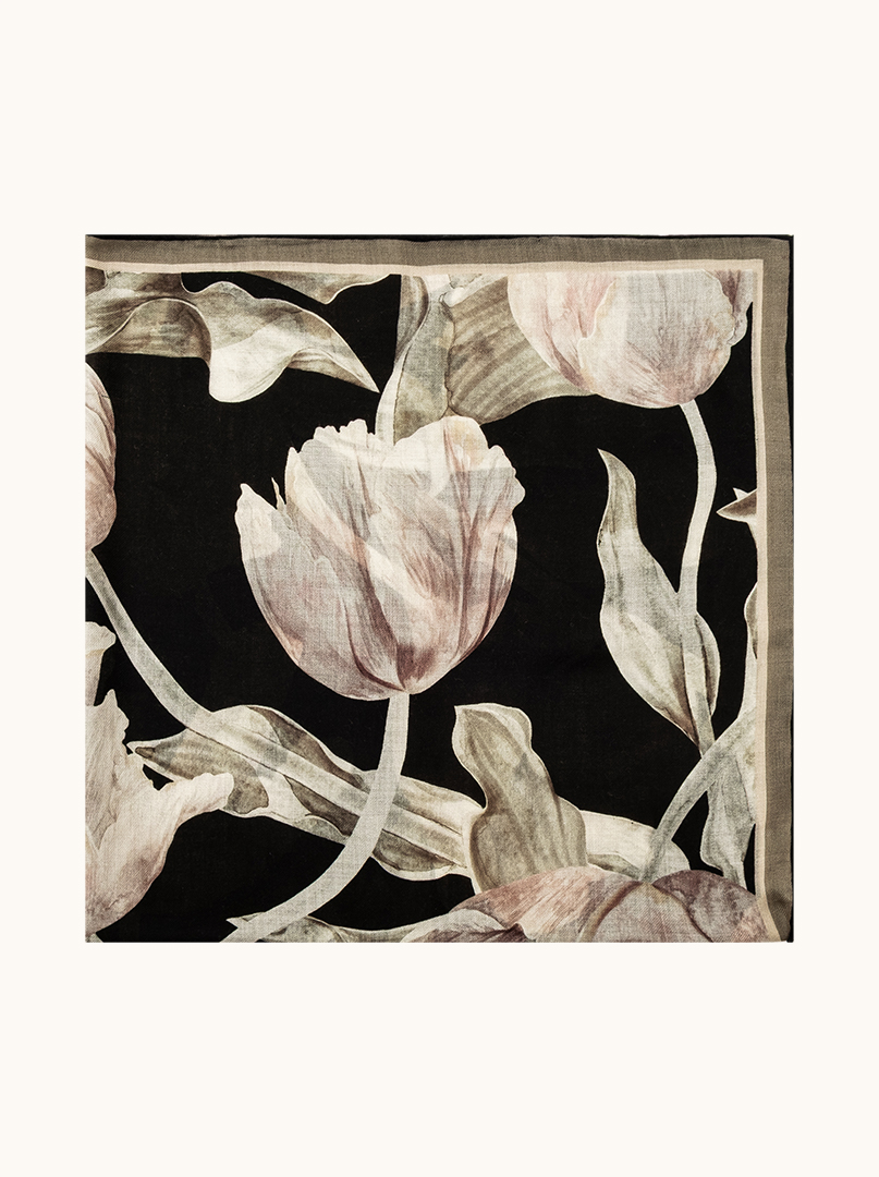 Chusta wełniana NOTTURNA 100x100 cm PREMIUM zdjęcie 3