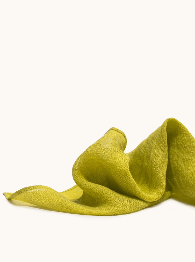 Chusta len 100% w kolorze limonki  57cm x 72cm  zdjęcie 4