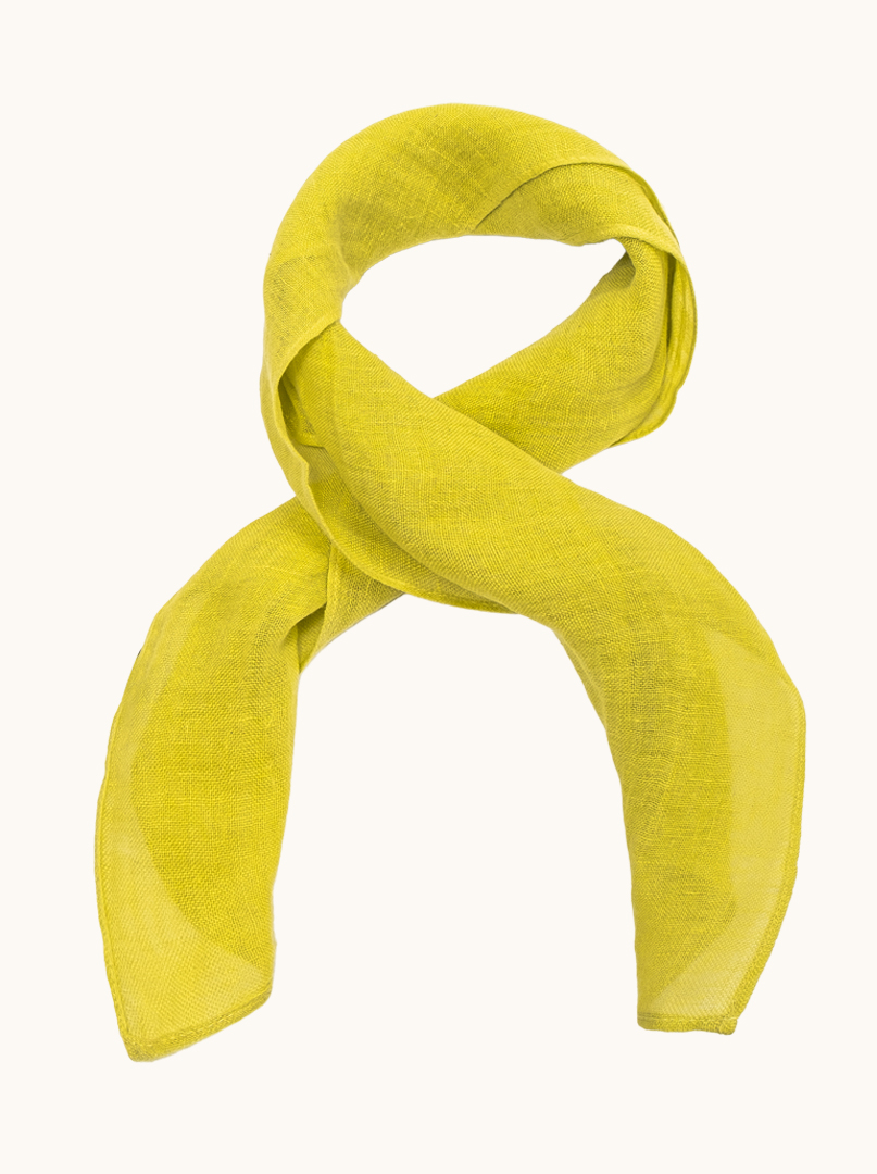 Chusta len 100% w kolorze limonki  57cm x 72cm  zdjęcie 2