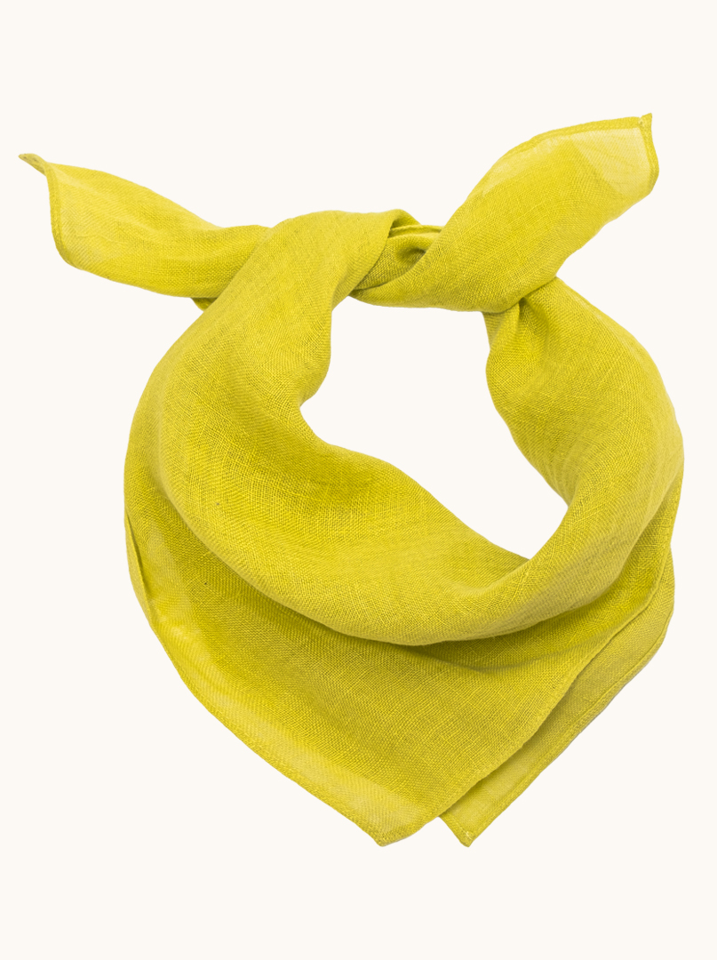 Chusta len 100% w kolorze limonki  57cm x 72cm  zdjęcie 1