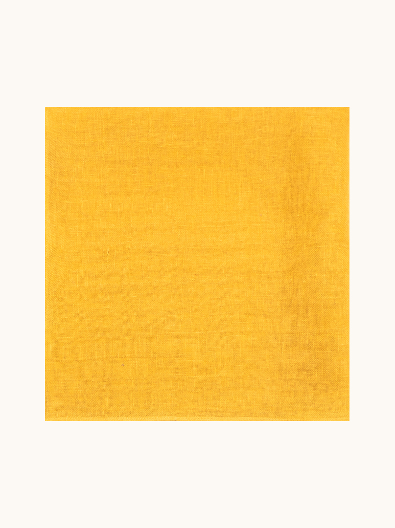 Chusta len 100% w kolorze musztardowym 57cm x 72cm  zdjęcie 2