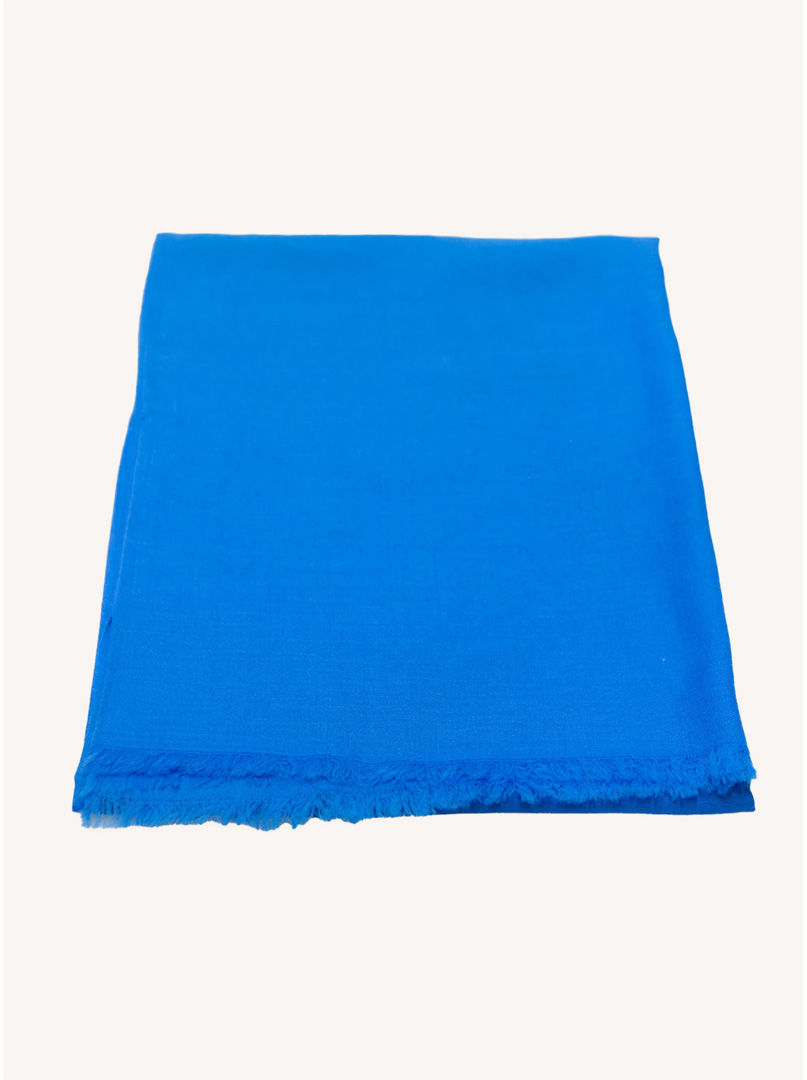 Lekki szal z wełny kobaltowy PREMIUM  80 cm x 240 cm zdjęcie 3
