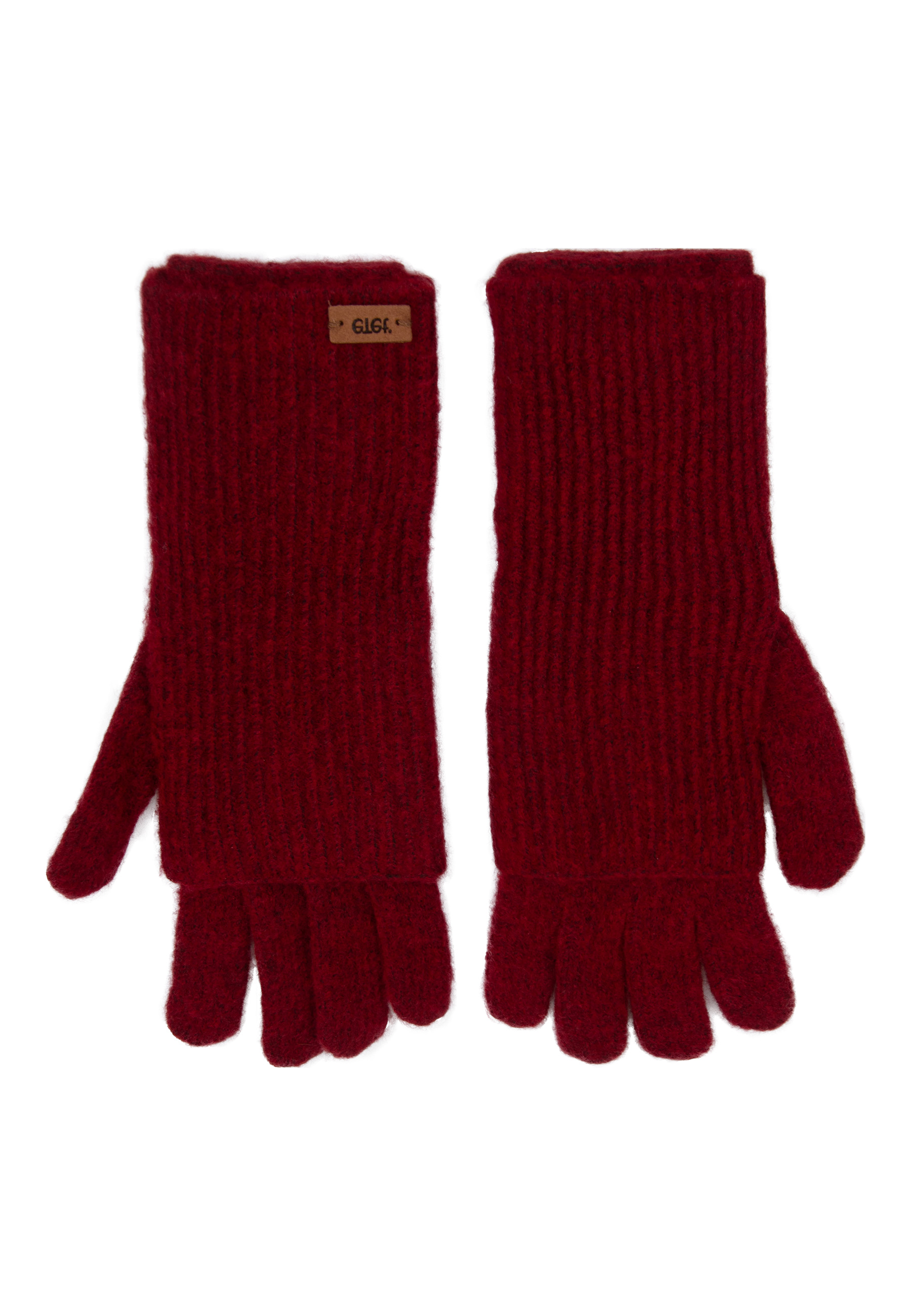 Rękawiczki wełniane w kolorze bordowym z ocieplaczem PREMIUM  zdjęcie 2