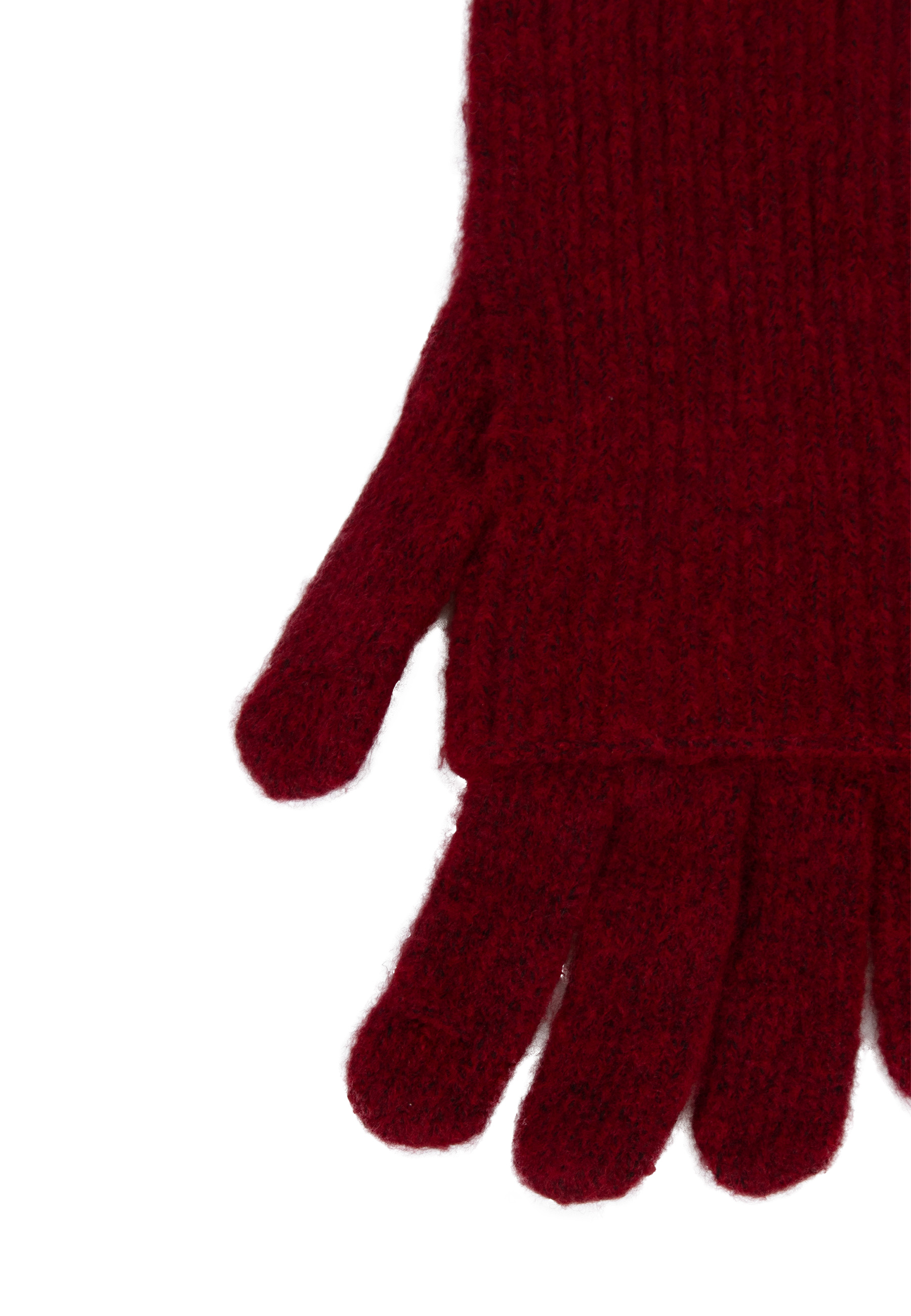 Rękawiczki wełniane w kolorze bordowym z ocieplaczem PREMIUM  zdjęcie 3